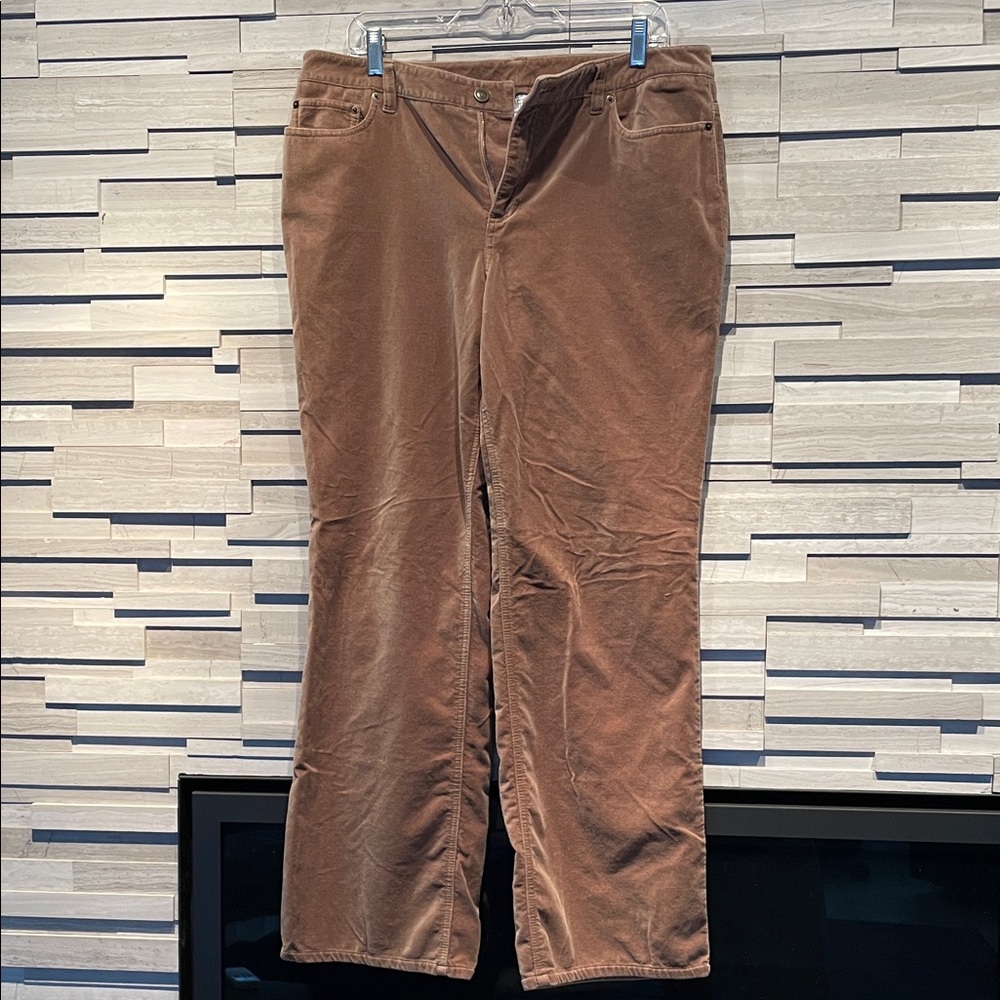 LOFT Tan Velour Trousers- Size 14 NWOT